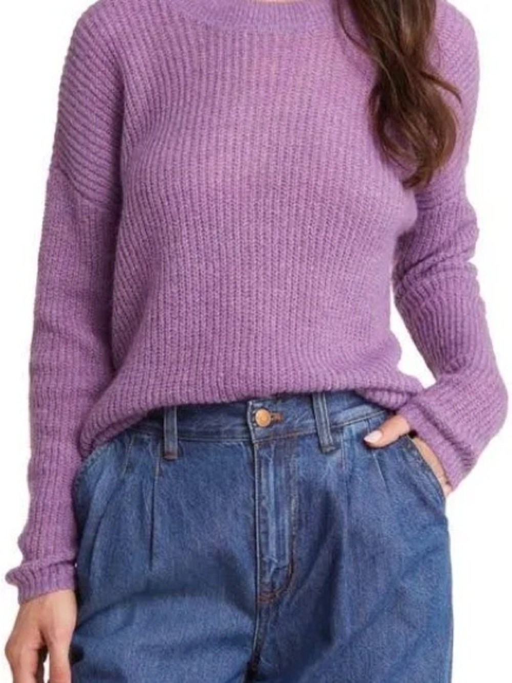 MADEWELL purple ribbed alpaca sweater - Picture 2 of 7